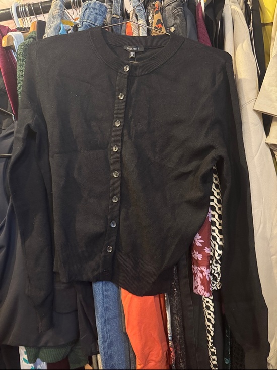 50. Dynamite • NWT Black Button-Up Cardigan PTP 19”-25” - Picture 2 of 2